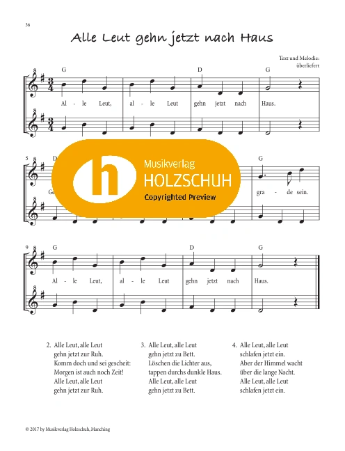 Alle Leut gehen jetzt nach Haus